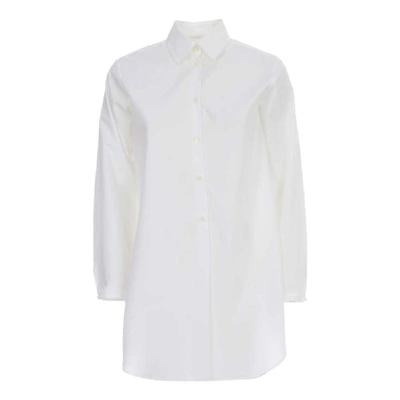 Alberto Biani Cotton Popline Shirt W/slit In White