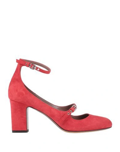 Tabitha Simmons 75mm Tutu Double Strap Suede Pumps In Red