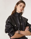 Iro Ormos Leather Trucker Jacket In Black