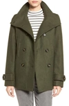 Thread & Supply Double Breasted Peacoat In Hunter Green