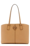 Tory Burch Mcgraw Large Leather Tote In Tiramisu