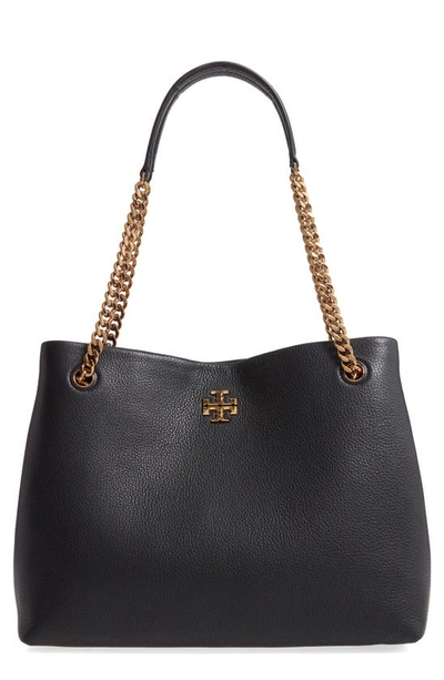 Tory Burch Kira Leather Tote In Black