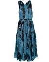 Ulla Johnson Adora Printed Fil Coupé Silk-chiffon Midi Dress In Sky