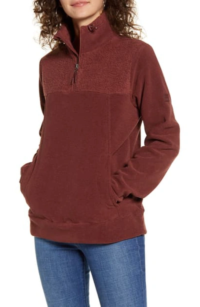 Billabong Boundary Fleece Quarter Zip Pullover In Coco Berry