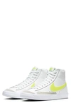 Nike Blazer Mid '77 High Top Sneaker In White/ Lemon Venom/ Platinum