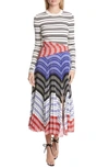 ALTUZARRA STRIPE LONG SLEEVE DRESS,220-3005 BYP002