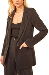 Reformation Major Twill Blazer In Black