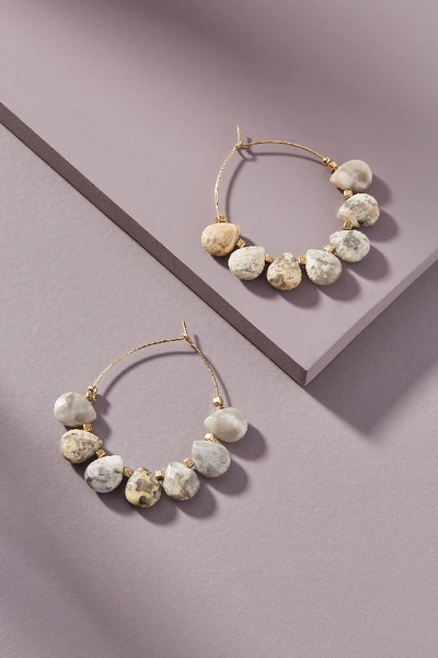 Anthropologie Tessa Hoop Earrings In Grey