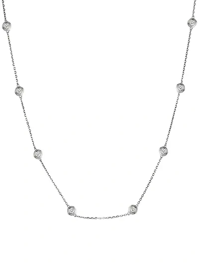 Saks Fifth Avenue Women's 14k White Gold & Diamond By The Yard Necklace
