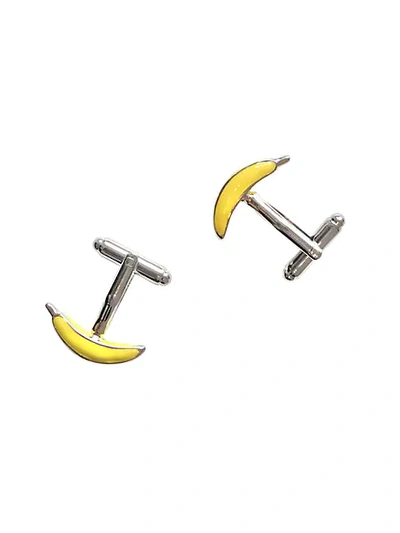 Saks Fifth Avenue Banana Silvertone Cufflinks