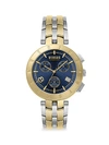 VERSUS LOGO GENT CHRONO BLUE DIAL TWO-TONE STAINLESS STEEL CHRONOGRAPH WATCH,0400012602529