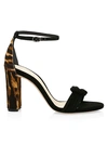 ALEXANDRE BIRMAN VICKY KNOTTED TIGER-STRIPE CALF HAIR & SUEDE SANDALS,0400012487211