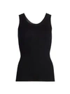The Row Aniela Merino Wool & Silk Tank In Black