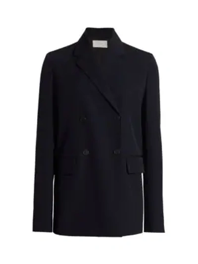The Row Lanois Double-breasted Peak-lapel Wool Jacket In Navy