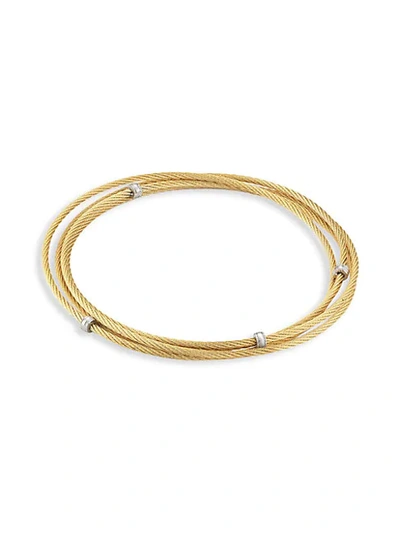 Alor Goldplated Stainless Steel Triple Wrap Cable Bracelet