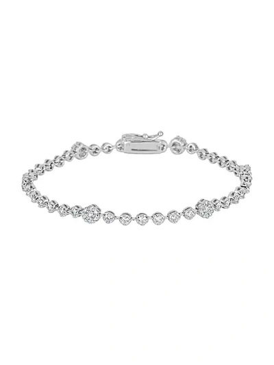 Saks Fifth Avenue 14k White Gold & Diamond Illusion-set Bracelet