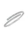 Saks Fifth Avenue 14k White Gold & Diamond Square Bezel Wrap Bracelet