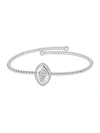 SAKS FIFTH AVENUE 14K WHITE GOLD & DIAMOND PEAR BEADED BANGLE BRACELET,0400012658789