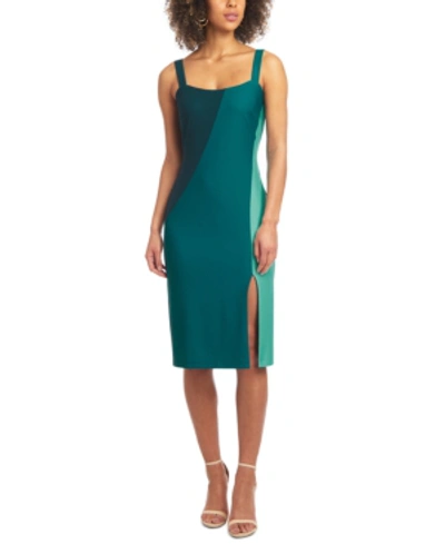 Rachel Rachel Roy Sleeveless Colorblock Sheath Dress In Teal Combo