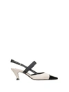 ROBERTO FESTA WHITE BLACK SLINGBACK SHOES,11347957