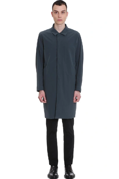 Attachment Single Breasted Midi Coat In Blue