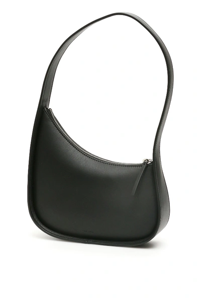 The Row Half Moon Leather Shoulder Bag In Black