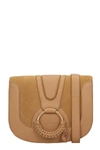 SEE BY CHLOÉ HANA SHOULDER BAG IN BROWN SUEDE AND LEATHER,11346762