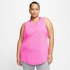 Nike Plus Size Dri-fit Swoosh Training Tank Top In Firepk/white