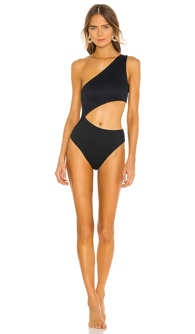 Beach Riot Ribbed Celine One Piece In Black