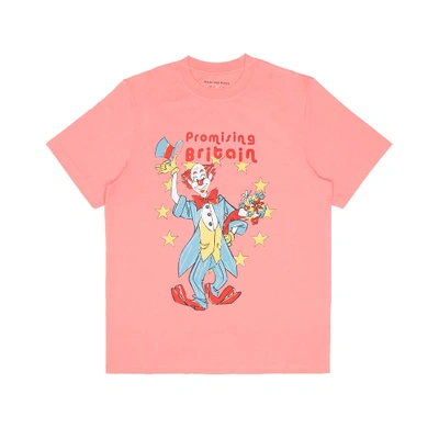 Martine Rose Promising Britain Printed T-shirt In Pink,multi-colour
