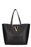 VERSACE TOTE IN BLACK LEATHER,11348305