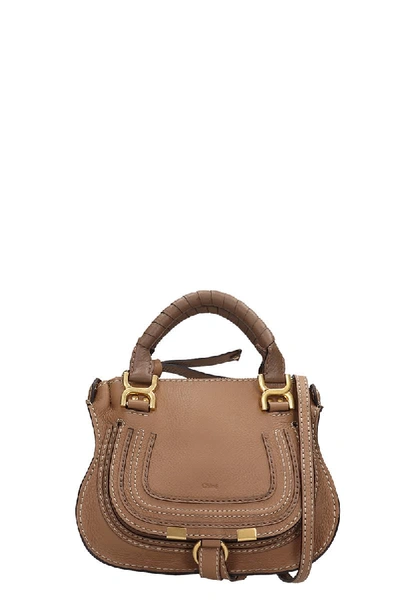 Chloé Mini Mercie Shoulder Bag In Brown Leather