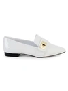 Karl Lagerfeld Nelia Patent Leather Loafers In White