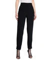 Akris Chris Cuffed Crepe Ankle Pants In Black