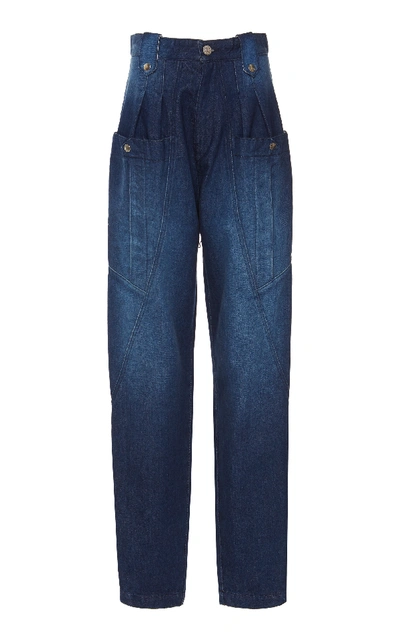 Isabel Marant Kerris High-rise Tapered Jeans In Dark Wash