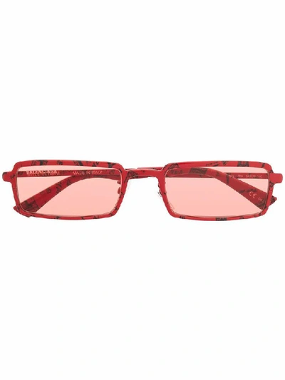 Balenciaga Women's Red Metal Sunglasses