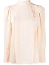 GIVENCHY GIVENCHY WOMEN'S PINK SILK BLOUSE,BW60NF12EH271 38