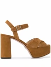 PRADA PRADA WOMEN'S BROWN SUEDE SANDALS,1XP90AF105008F0401 41