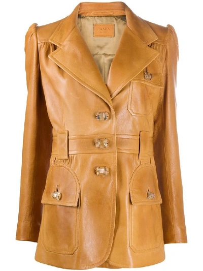 Prada Women's Brown Leather Jacket
