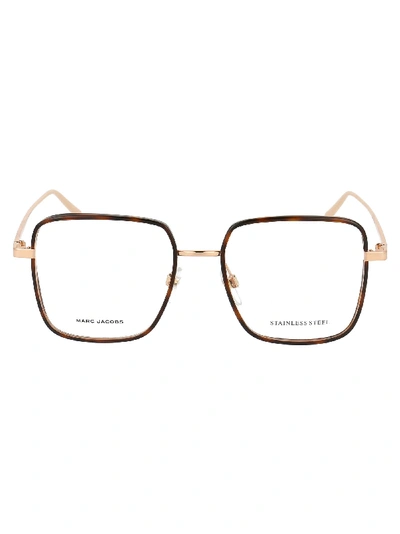 Marc Jacobs Oversized Contrast Frame Glasses In Gold