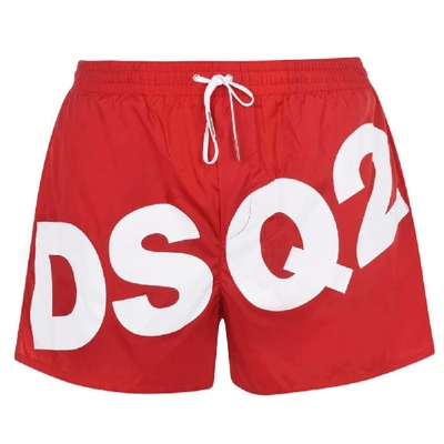 Dsquared2 Logo-print Swim Shorts In Red