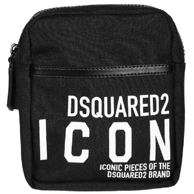 Dsquared2 New Icon Black Nylon Vertical Belt Bag
