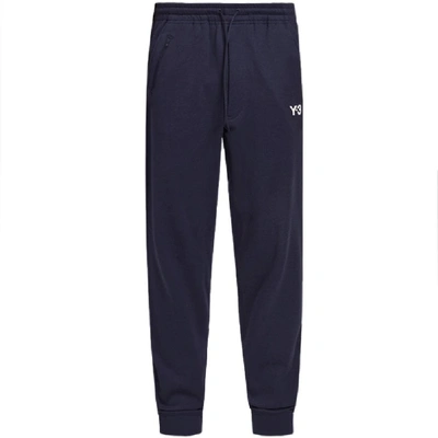 Y-3 Contrasting Logo Cuff Pants Navy