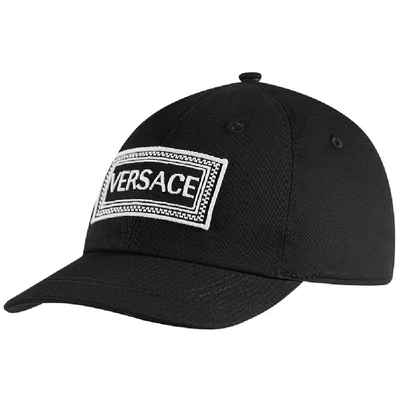 Versace Kids' Logo Print Cap In Black