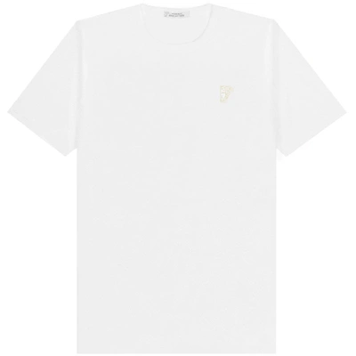 Versace T-shirt With Mini Medusa Logo In White