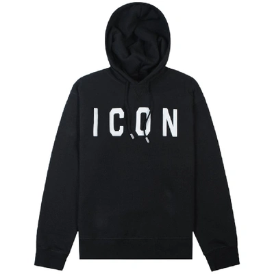 Dsquared2 Icon Oversized Logo Hoodie In Black