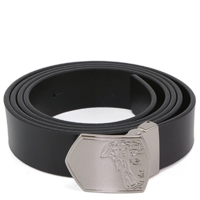 Versace Collection Leather Half Medusa Belt Black Colour: Black