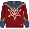 DSQUARED2 MAPLE LEAF KNITTED JUMPER RED