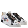 DOLCE & GABBANA DOLCE &AMP; GABBANA KIDS ROYALTY PRINT TRAINERS SIZE: 35,