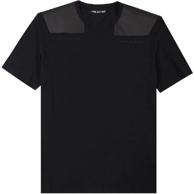 Neil Barrett Leather Patch T-shirt Black Colour: Black
